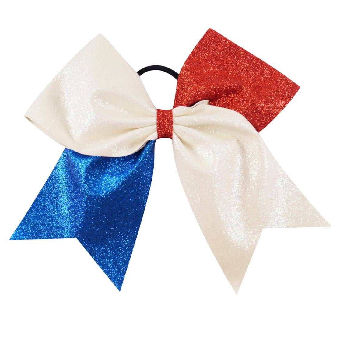  Cheer Bows Red White and Blue Glitzy Flag Glitter Hair Bow :  Beauty & Personal Care