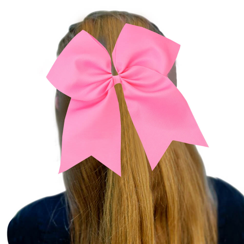 10PCS Pink Ribbon Cheer Bows