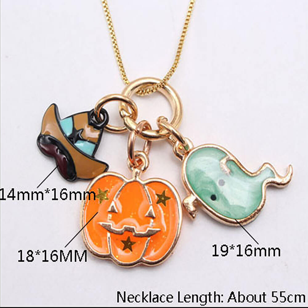 Halloween Pumpkin Girl Necklace