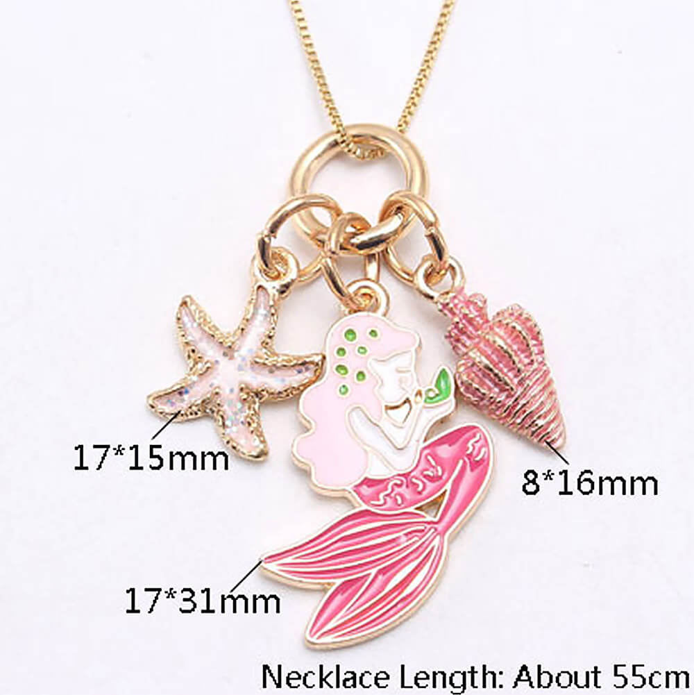 Colorful Mermaid Pendant Girl Necklace