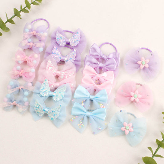 2PCS Cute Tulle Hair Bows with Wings