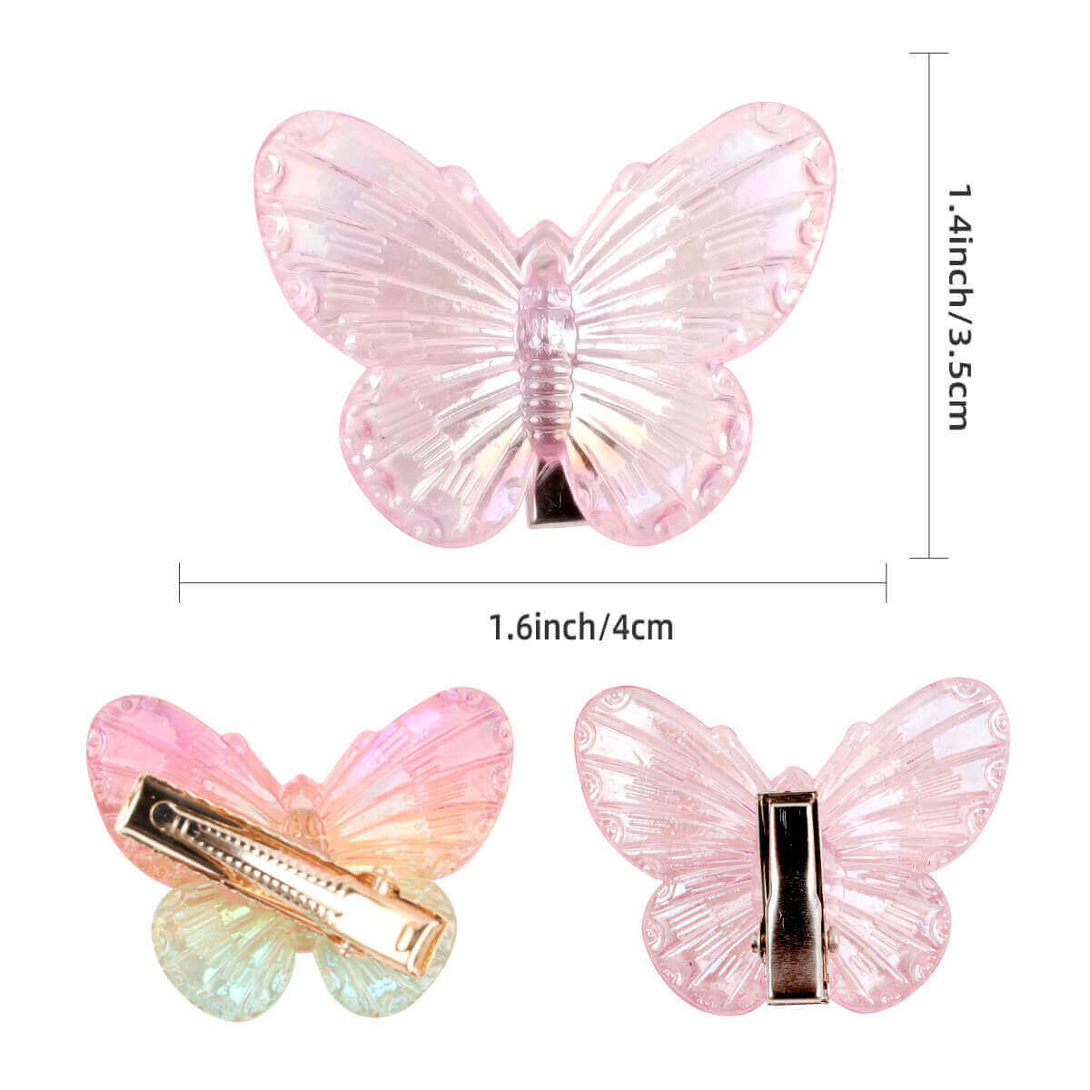 10PCS Crystal Butterfly Mini Hair Clips