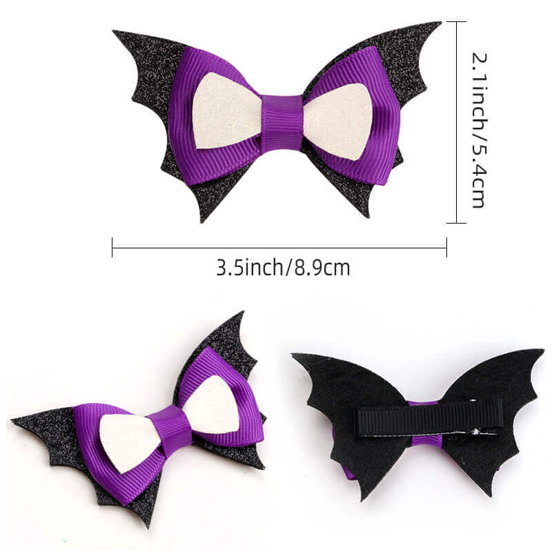 Cute Bat Bow Halloween Hair Clips