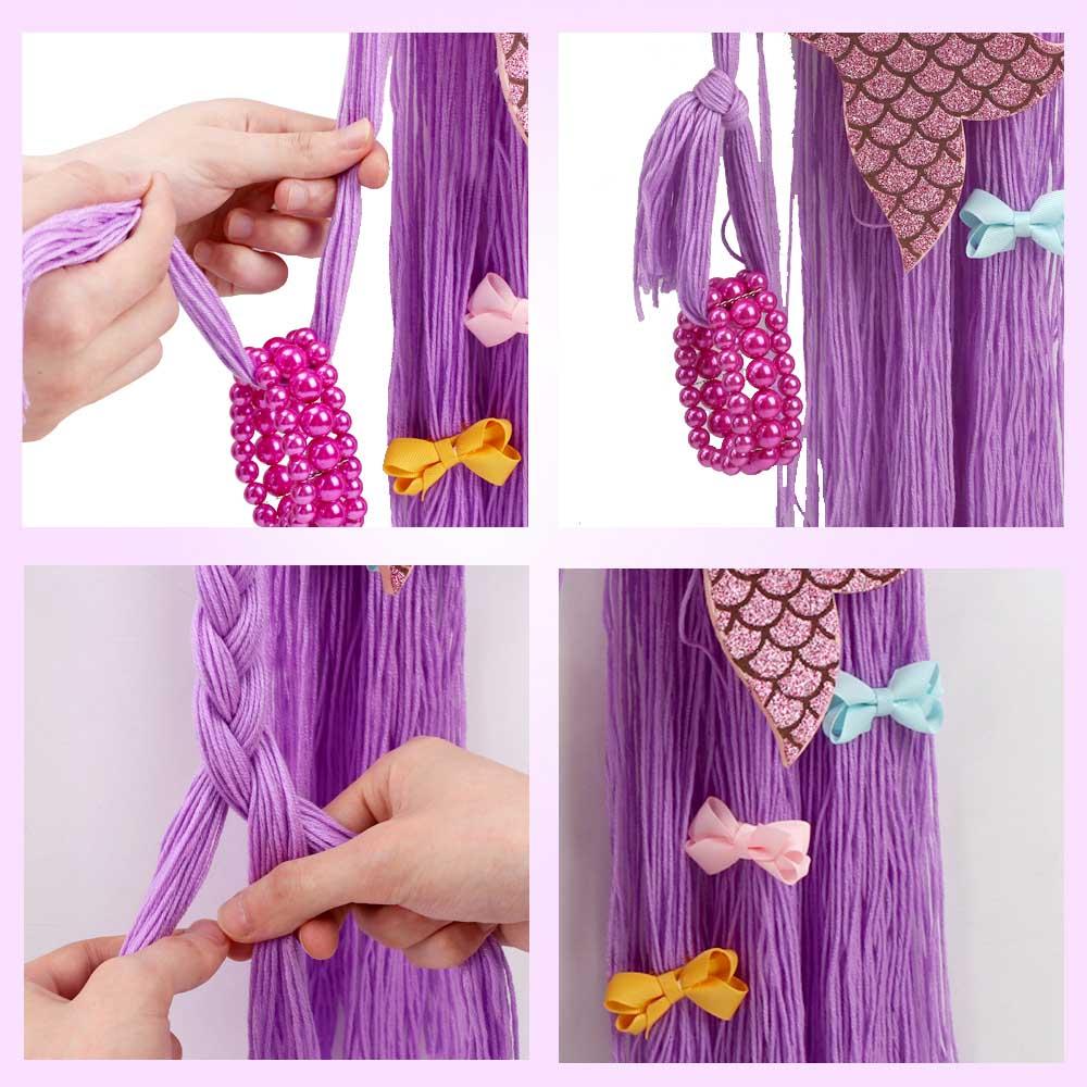 JojoBoutiqueBows Cute Mermaid Hair Bow Holder, Purple