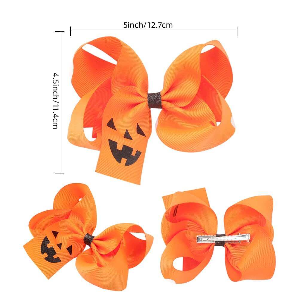5'' Halloween Pumpkin Hair Bows