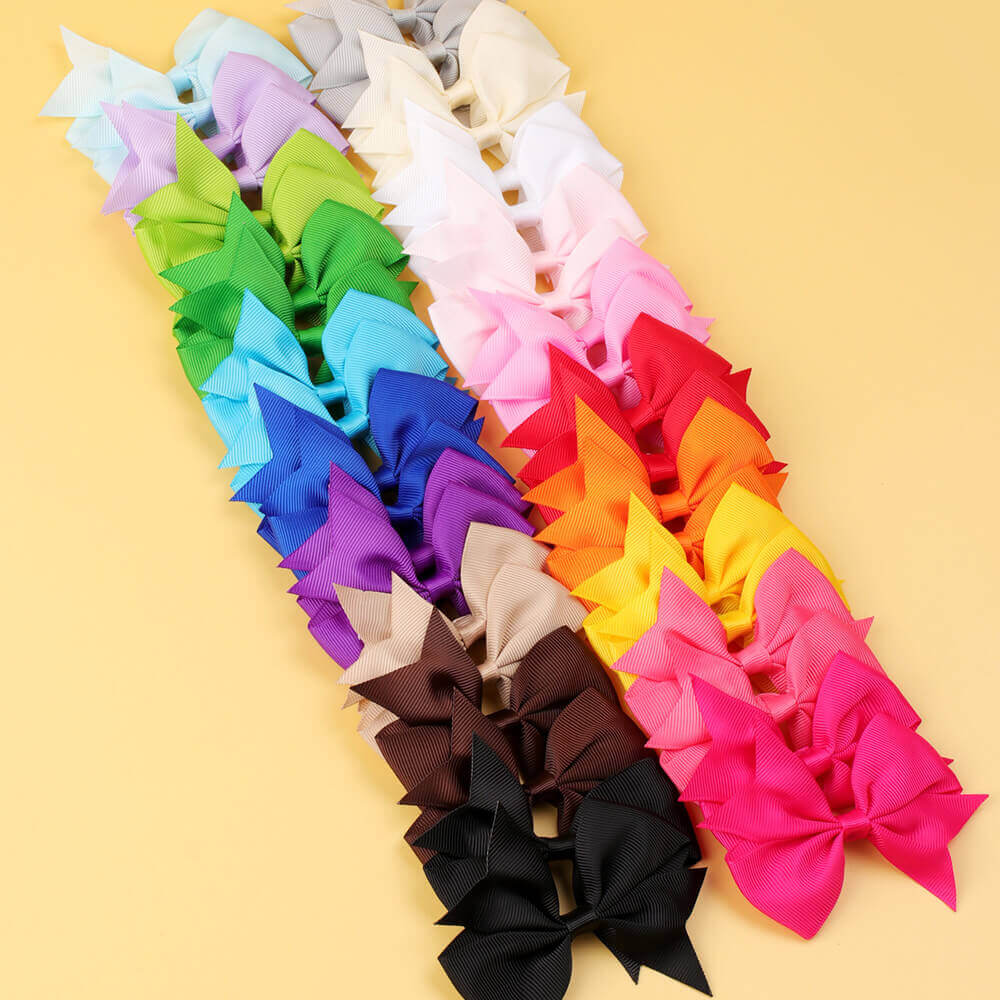 40PCS 3'' Solid Color Ribbon Hair Bows