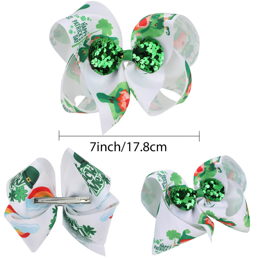 St. Patrick's Day Large Hair Bows