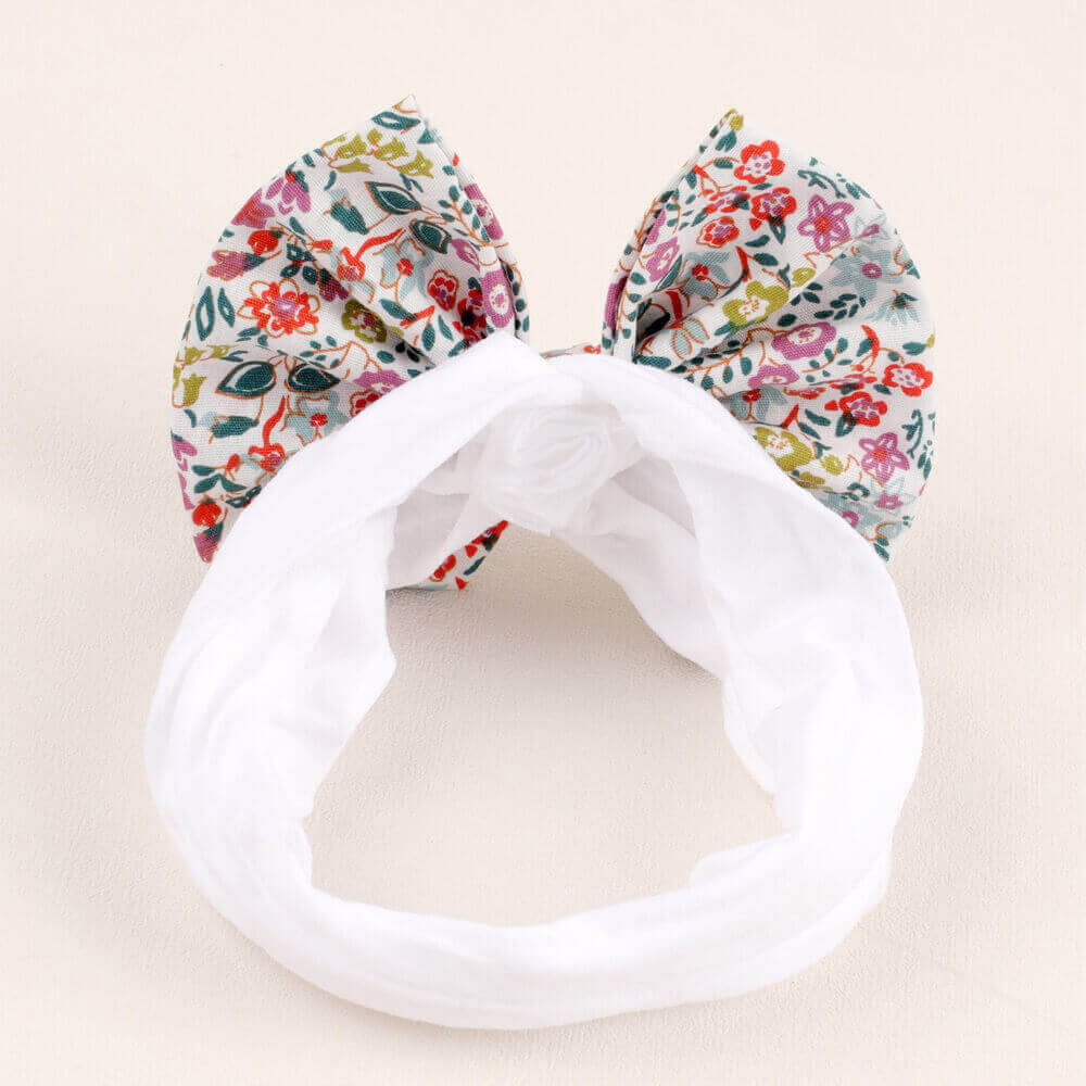 Floral Bow Sequin Bow Wide Headbands