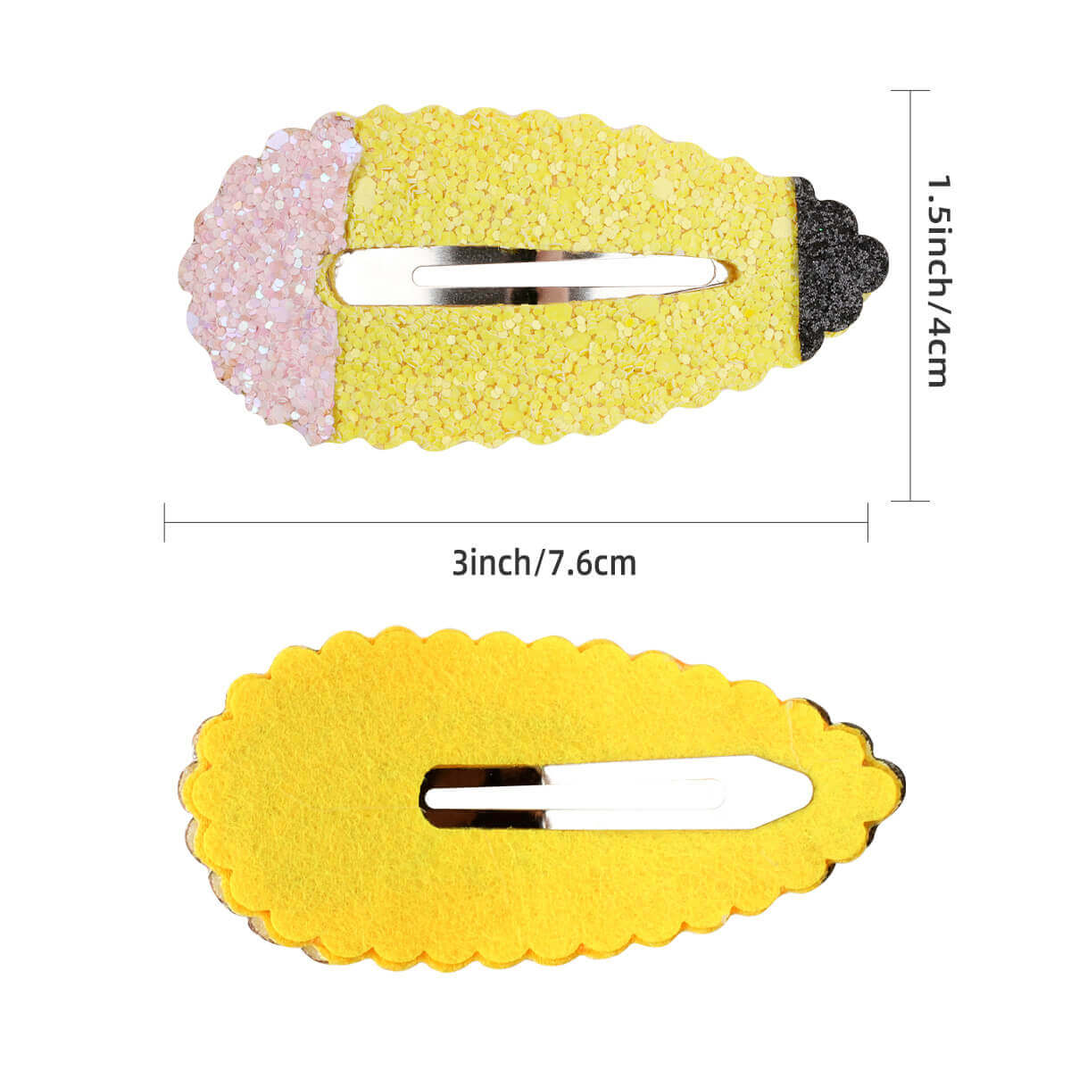 2PCS Back to School Snap Hair Clips