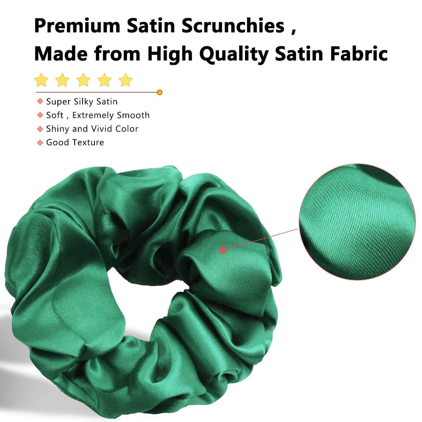 60pcs/Pack Satin Scrunchies Silky Hair Accessories