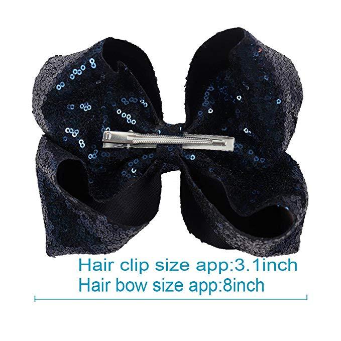Jumbo Sequin Hair Bows -19 Colors Available