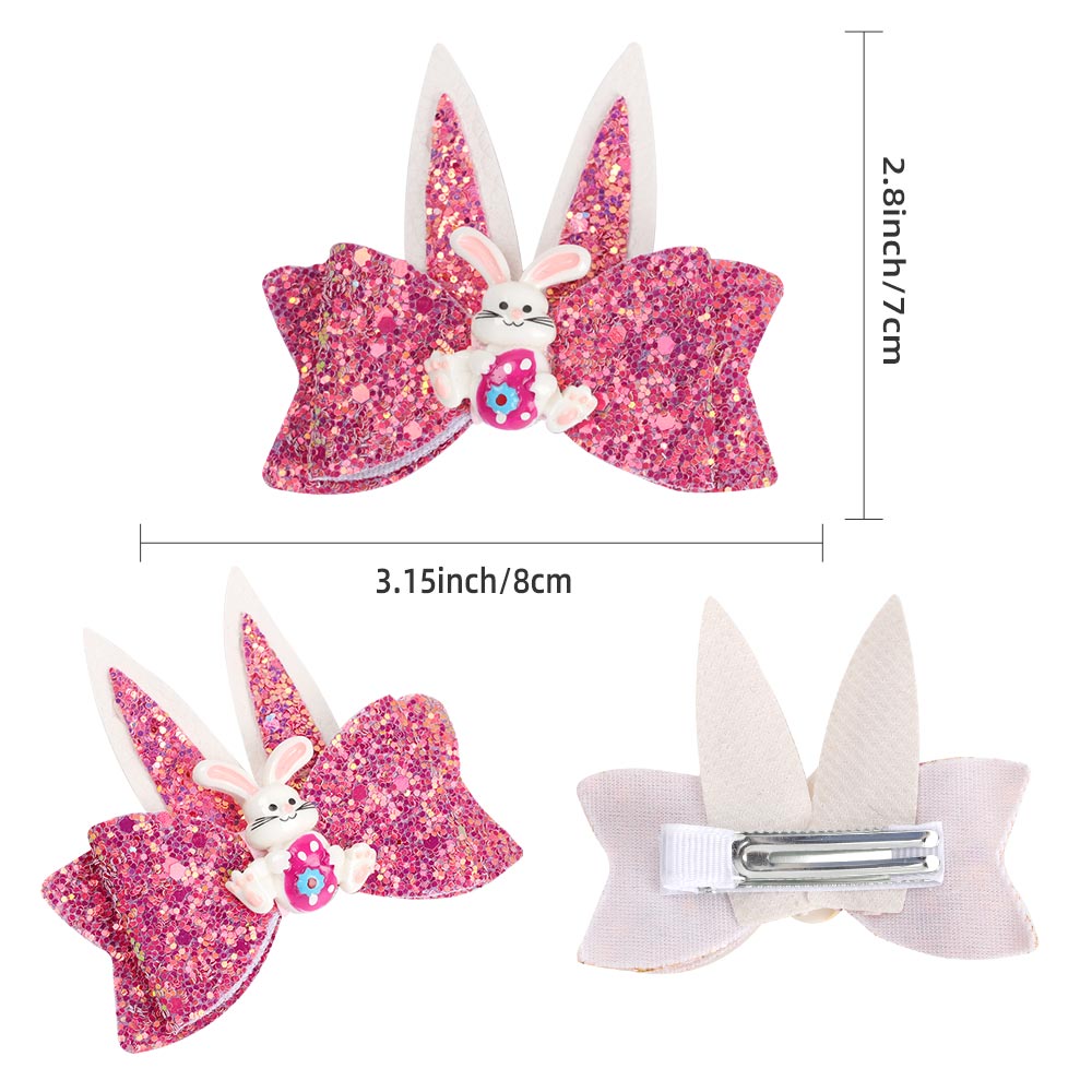 Wholesale Easter Rabbit Ears Glitter Hair Bows
