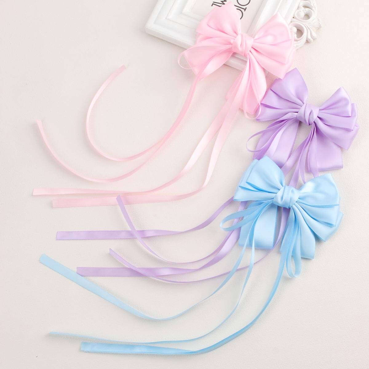 Pretty Candy Color Satin Hair Bows