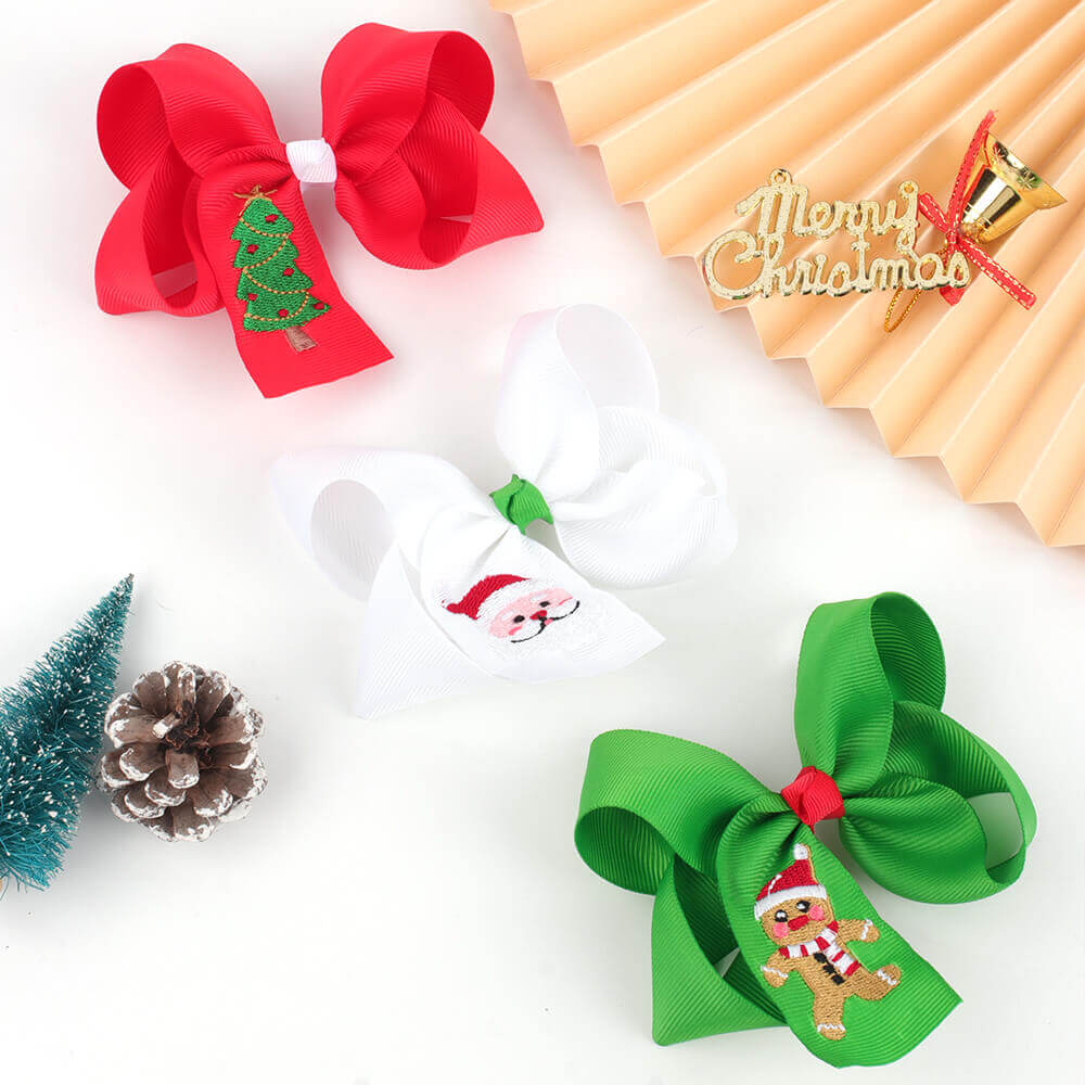 Christmas Embroidery Craft Hair Clips