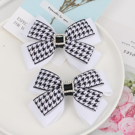 Houndstooth Girl Hair Bows