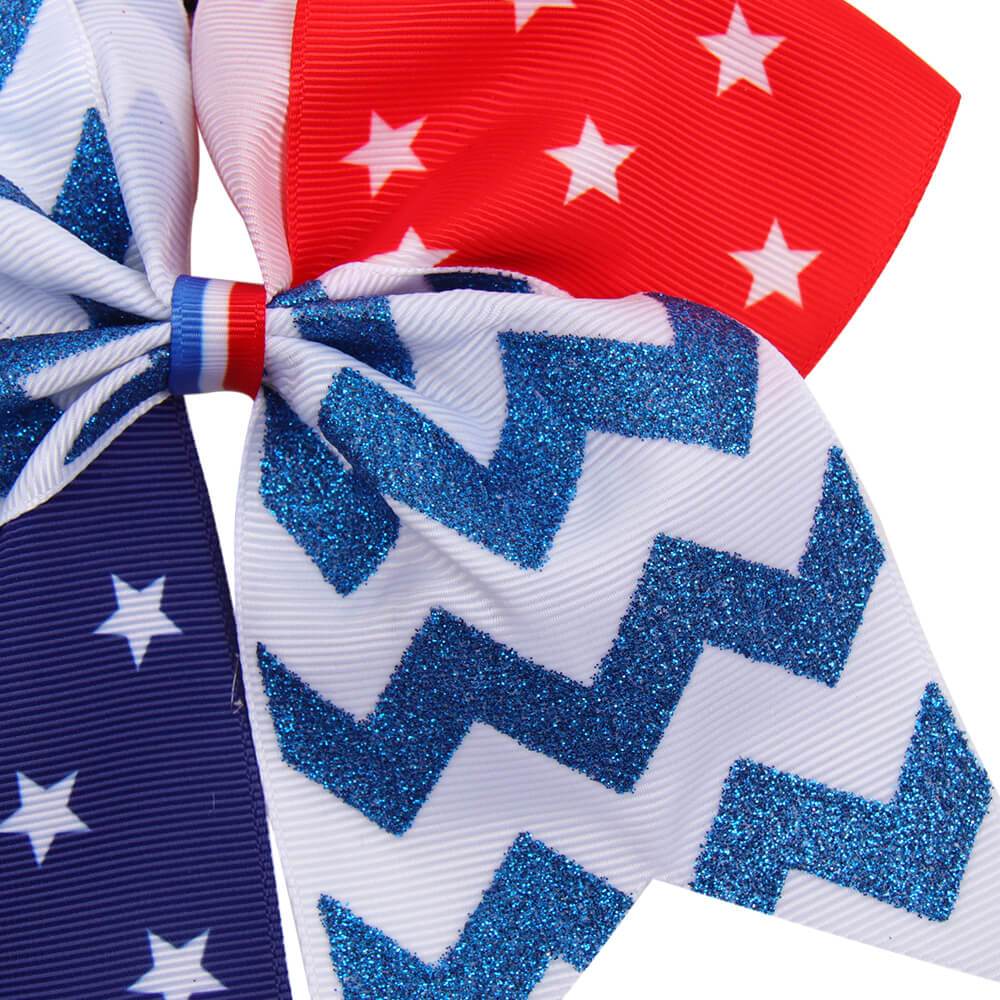7'' American Flag Cheer Bow