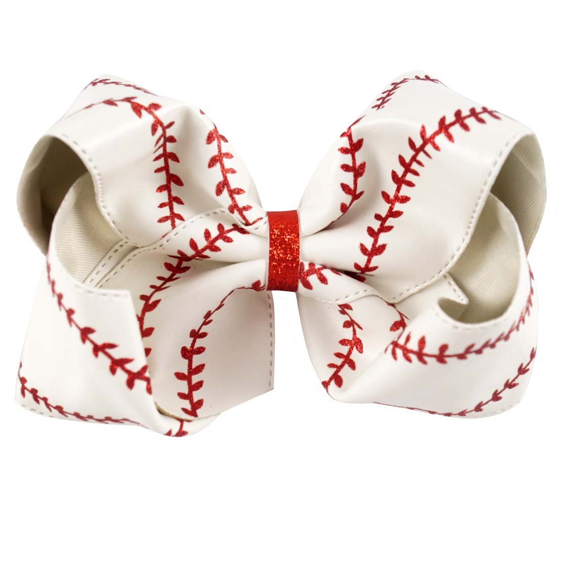 Jumbo Baseball Hair Bows | Softball Bows | Big Leather Bows