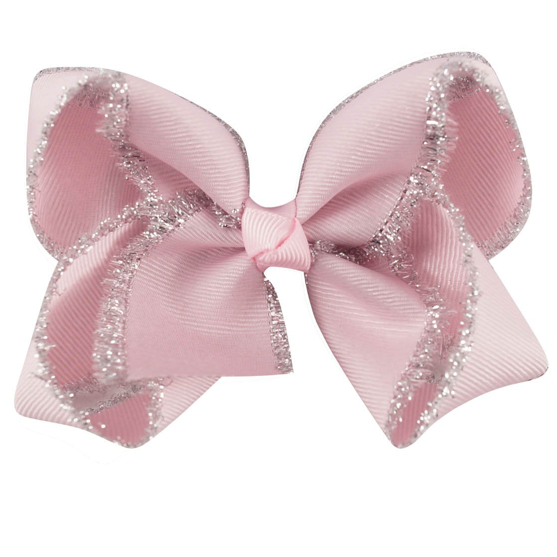 4'' Solid Color Hair Bows with Silver Edge