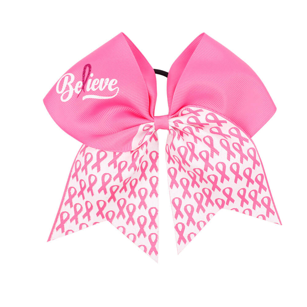4PCS Breast Cancer Awareness Large Cheer Bows