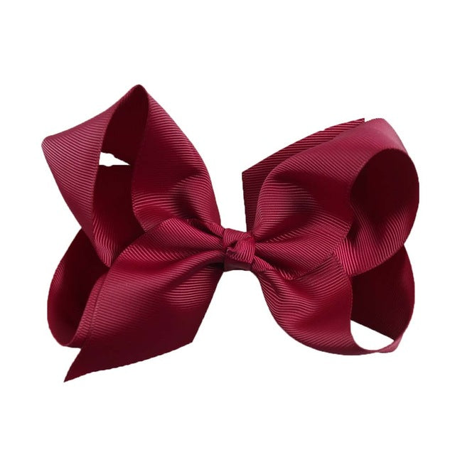 6 Inch Solid Color Grosgrain Hair Bows