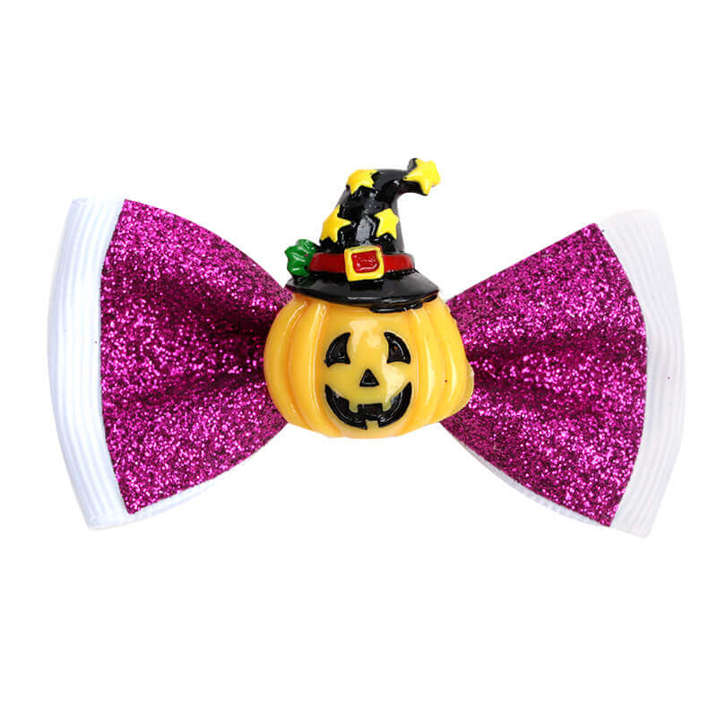 Halloween Glitter Pumpkin Mini Bows