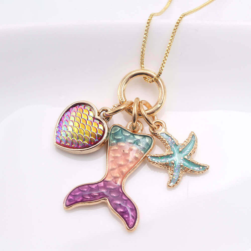 Colorful Mermaid Pendant Girl Necklace