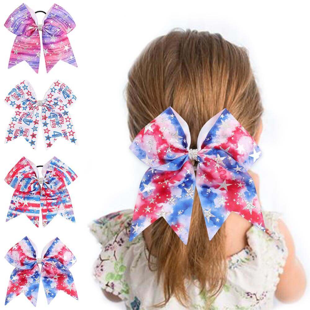 Wholesale 4th of July Stars Large Cheer Bows