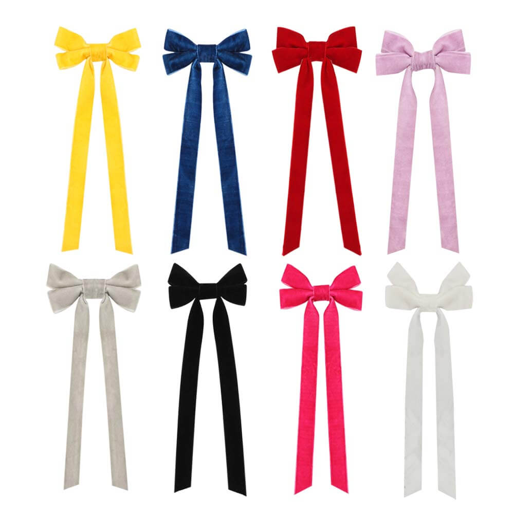 velvet ribbon hair clips