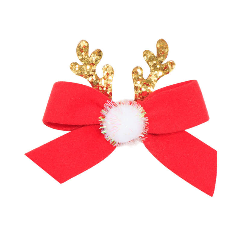 Christmas Hair Clips with Glitter Antlers