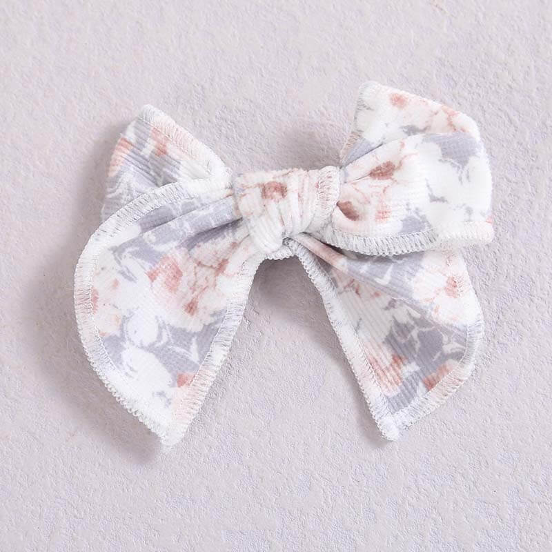4'' Floral Linen Fabric Fable Bows