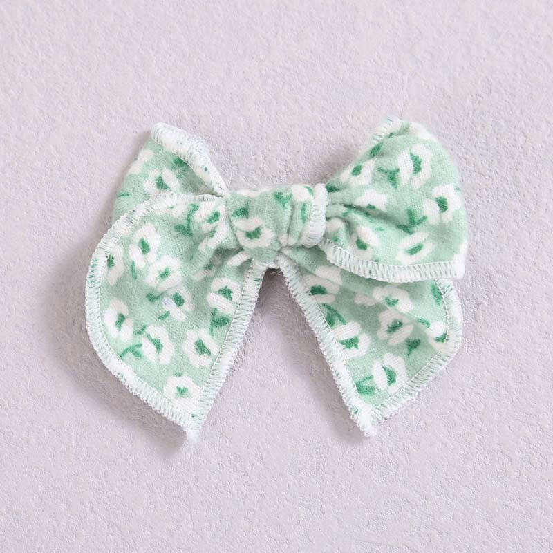 4'' Floral Linen Fabric Fable Bows