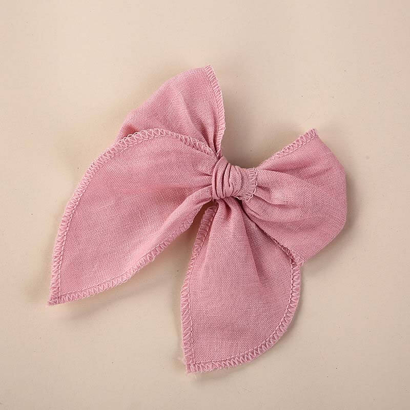Solid Color Linen Fable Hair Bows