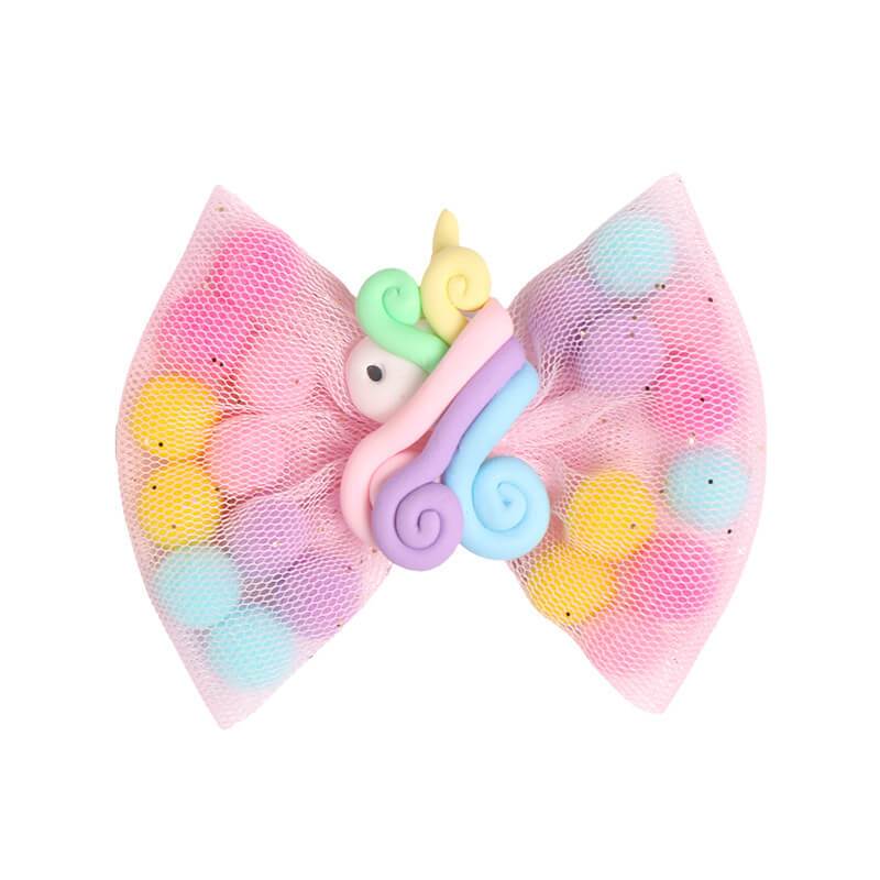 Cute Candy Color Pompom Hair Bows