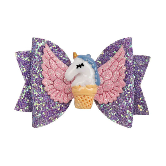 Glitter Hair Clips with Unicorn Wings