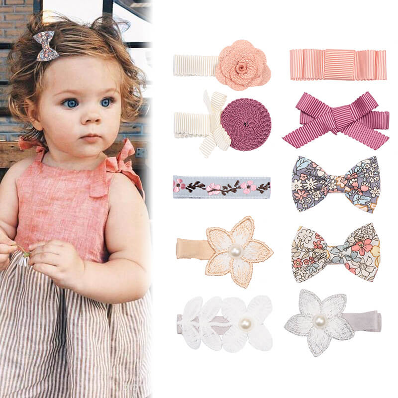 Cute Small Bow Hair Clips for Babies-10PCS