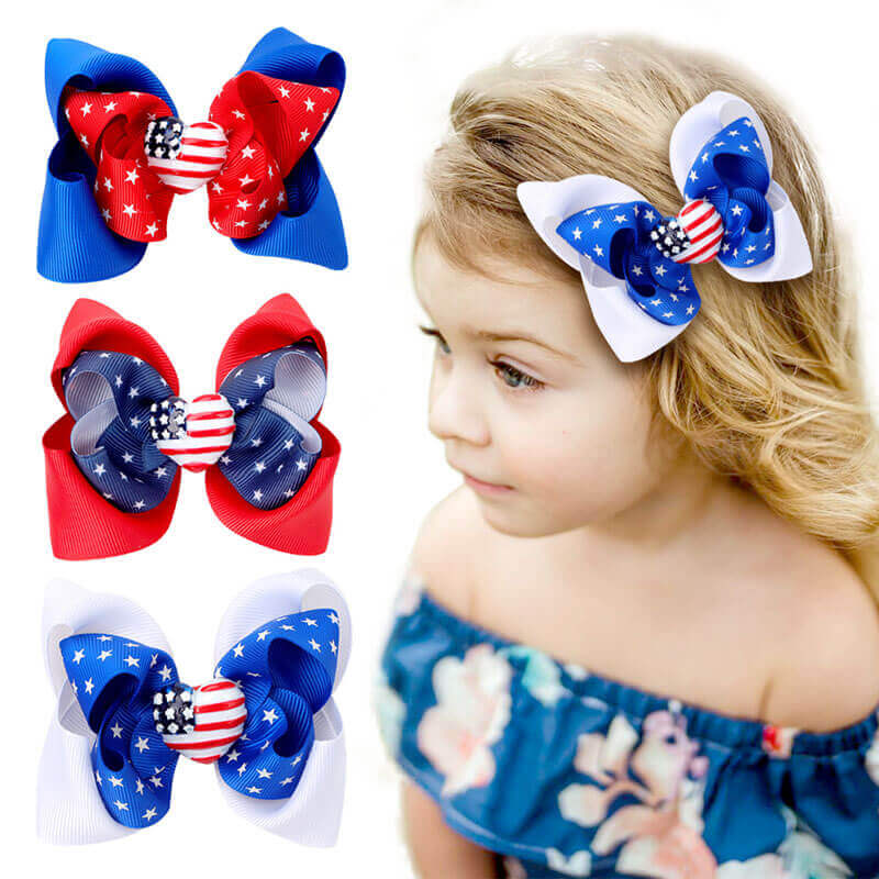 4th of July American Hair Bows