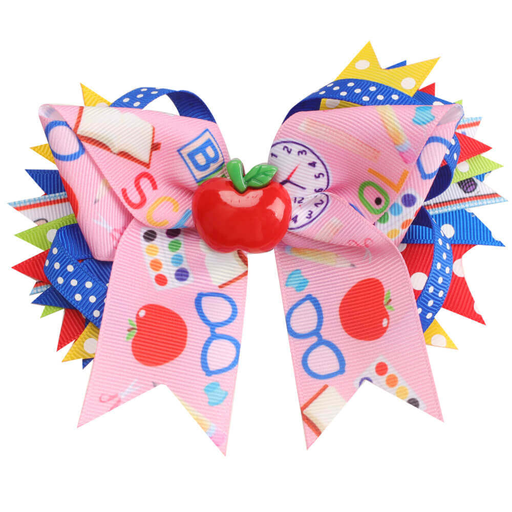 Back to School Apple Hair Bows