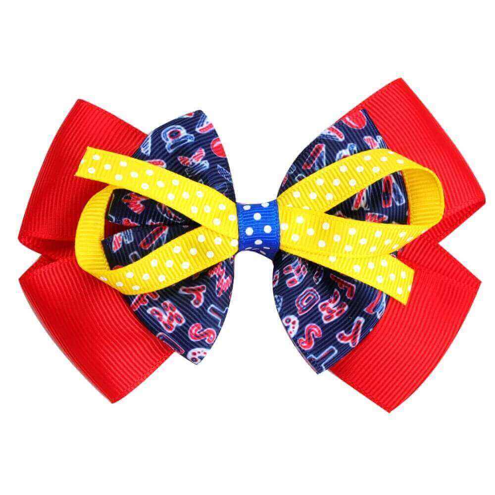 Back to School Bow Hair Barrettes