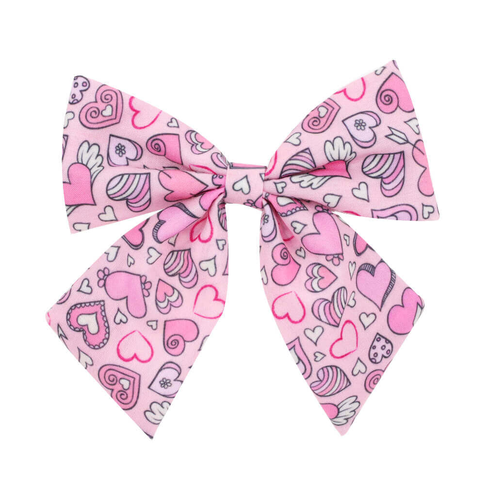 4'' Valentine Pink Heart Cheer Bows