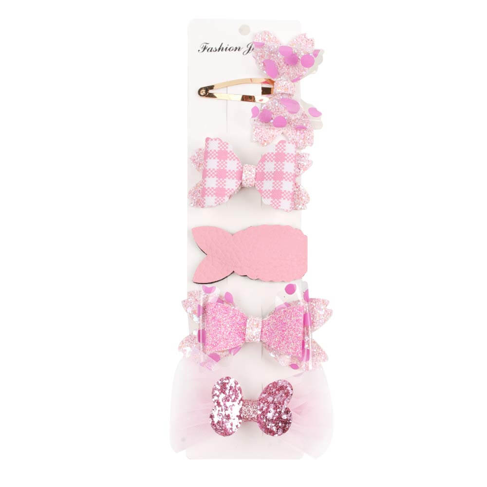 Wholesale Girl Pink Hair Clip Set