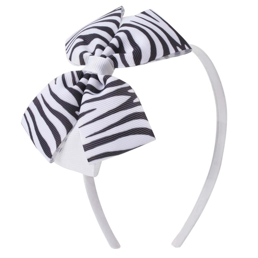 Wholesale Zebra Print Bow Girl Headbands