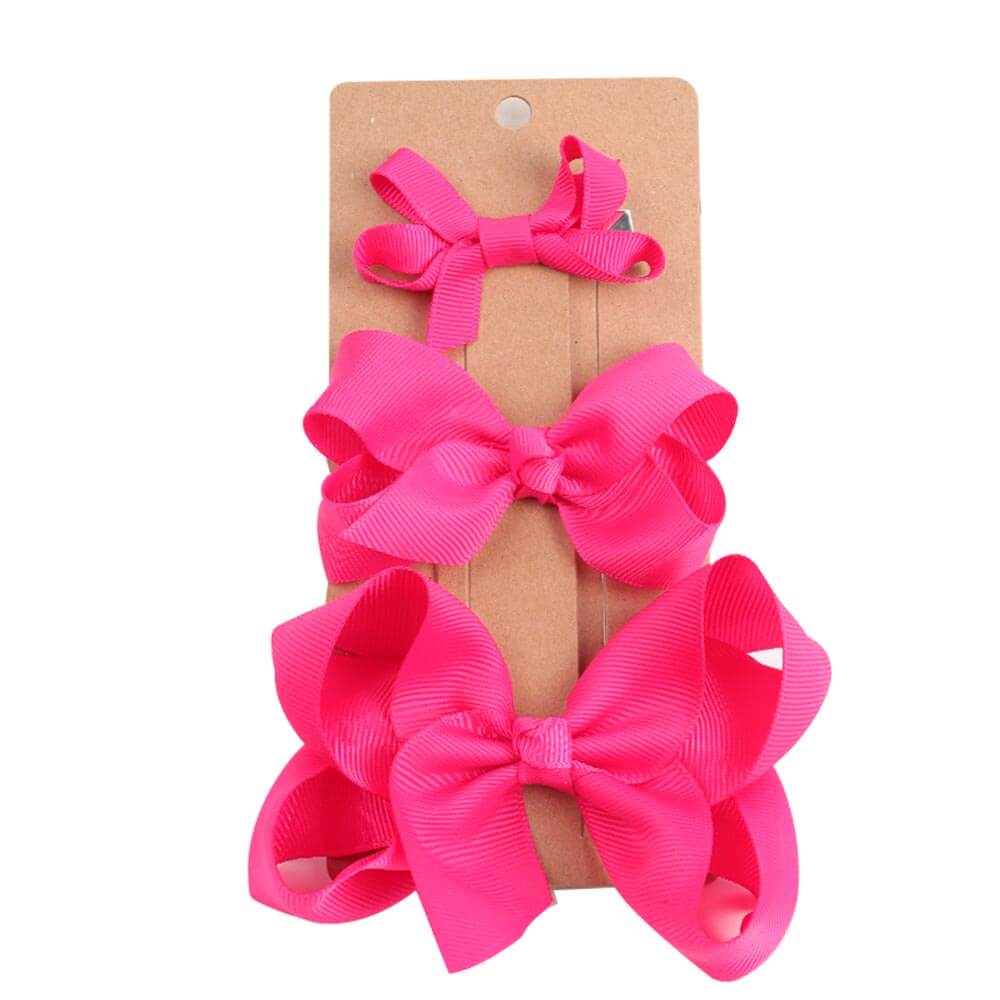 Wholesale Girl Solid Color Hair Bows Set