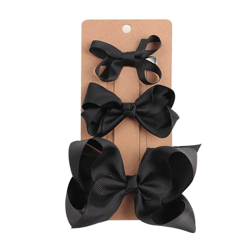Wholesale Girl Solid Color Hair Bows Set