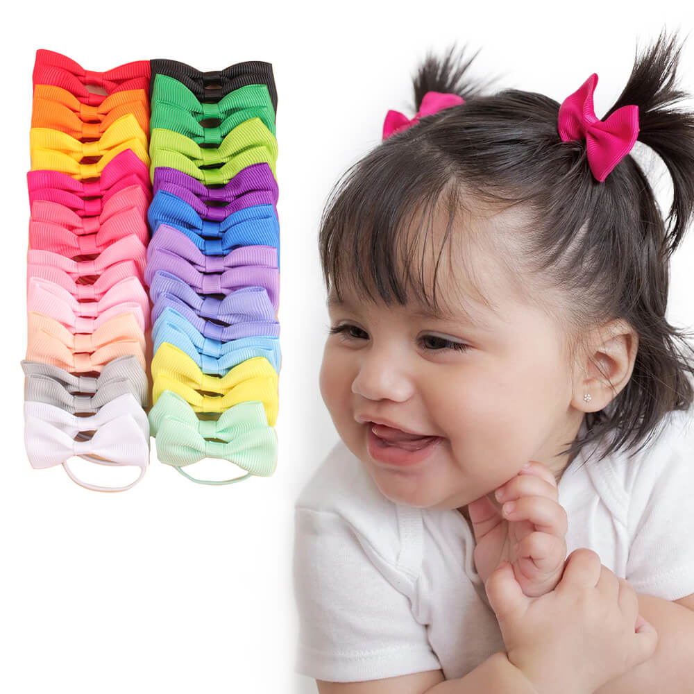 40PCS Colorful Mini Bows Hair Ropes