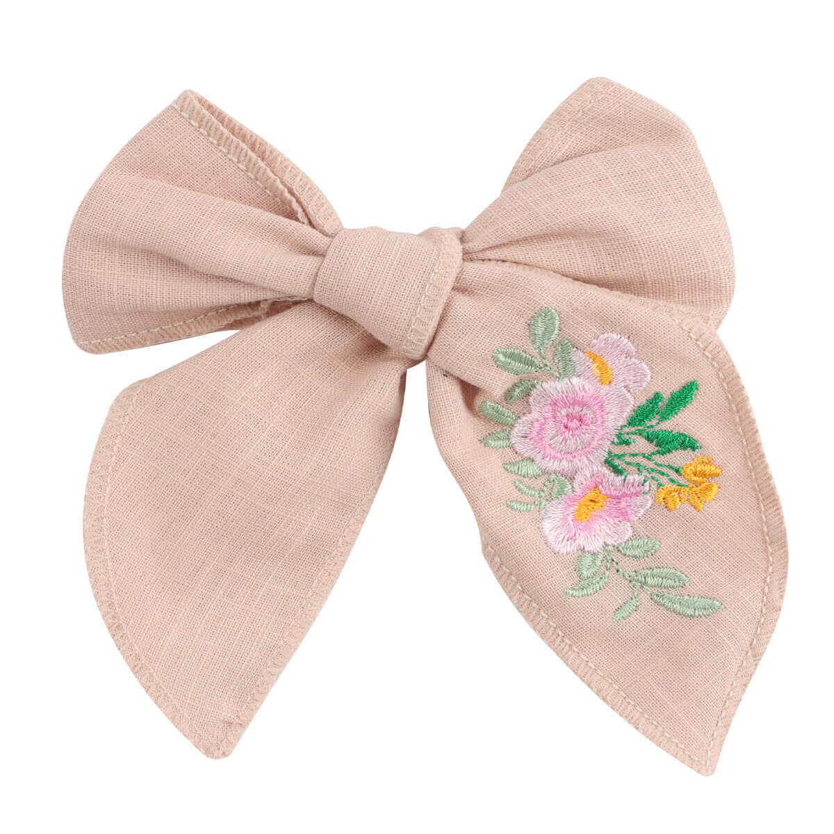 4‘’ Embroidery Flower Fable Hair Bows