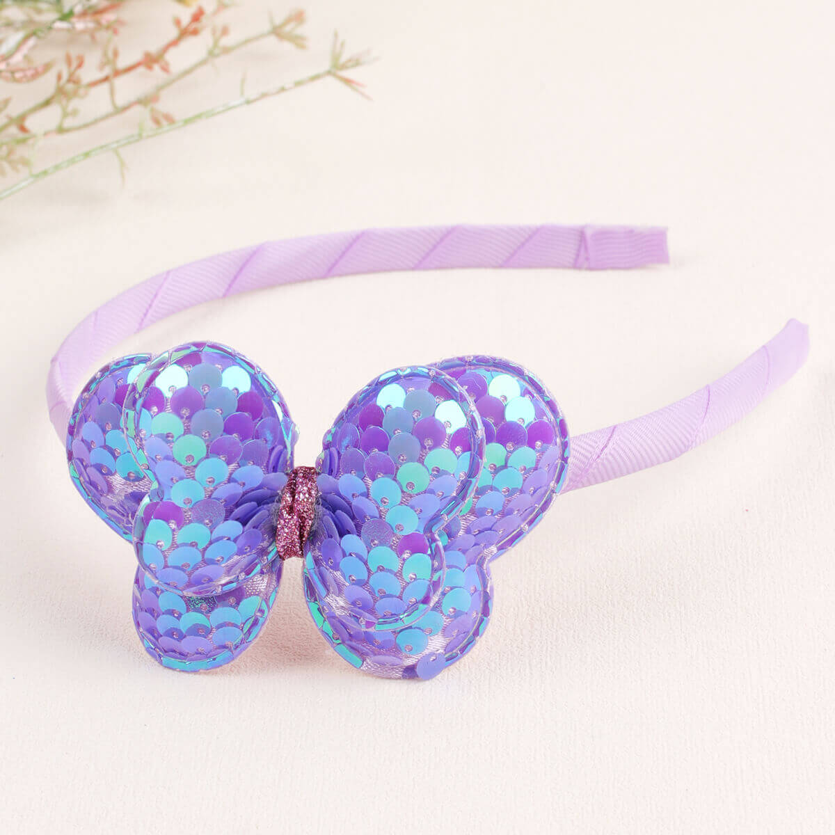 Sparkle Sequin Butterfly Girl Headbands
