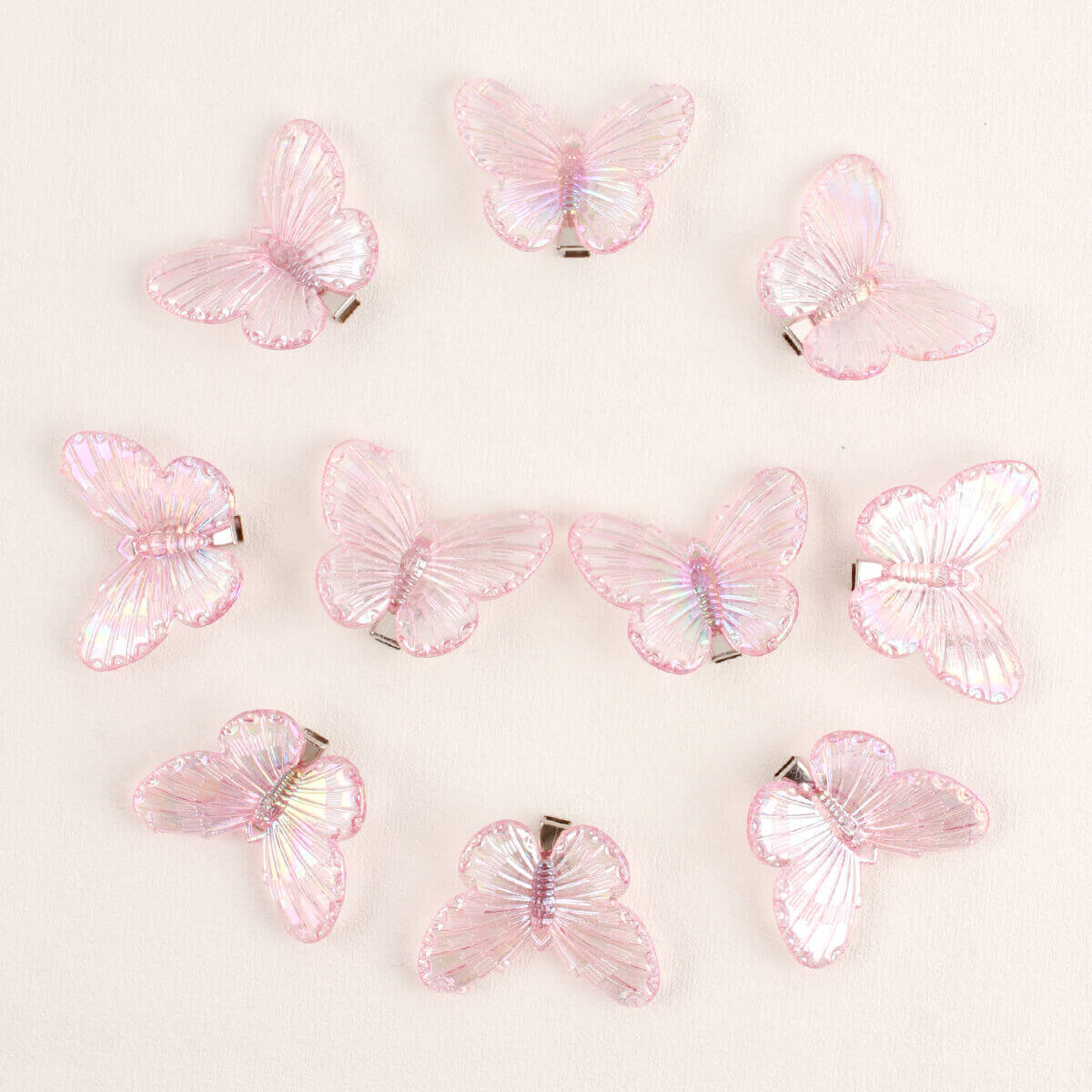 10PCS Crystal Butterfly Mini Hair Clips