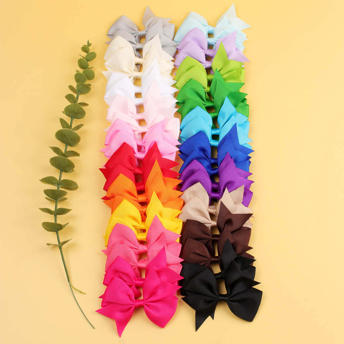 40PCS 3'' Solid Color Ribbon Hair Bows