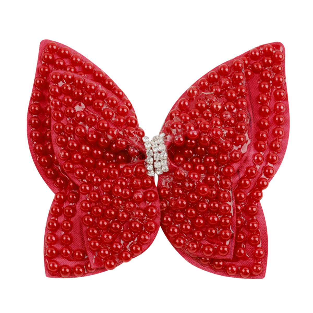 Red Pearl Girl Hair Bows