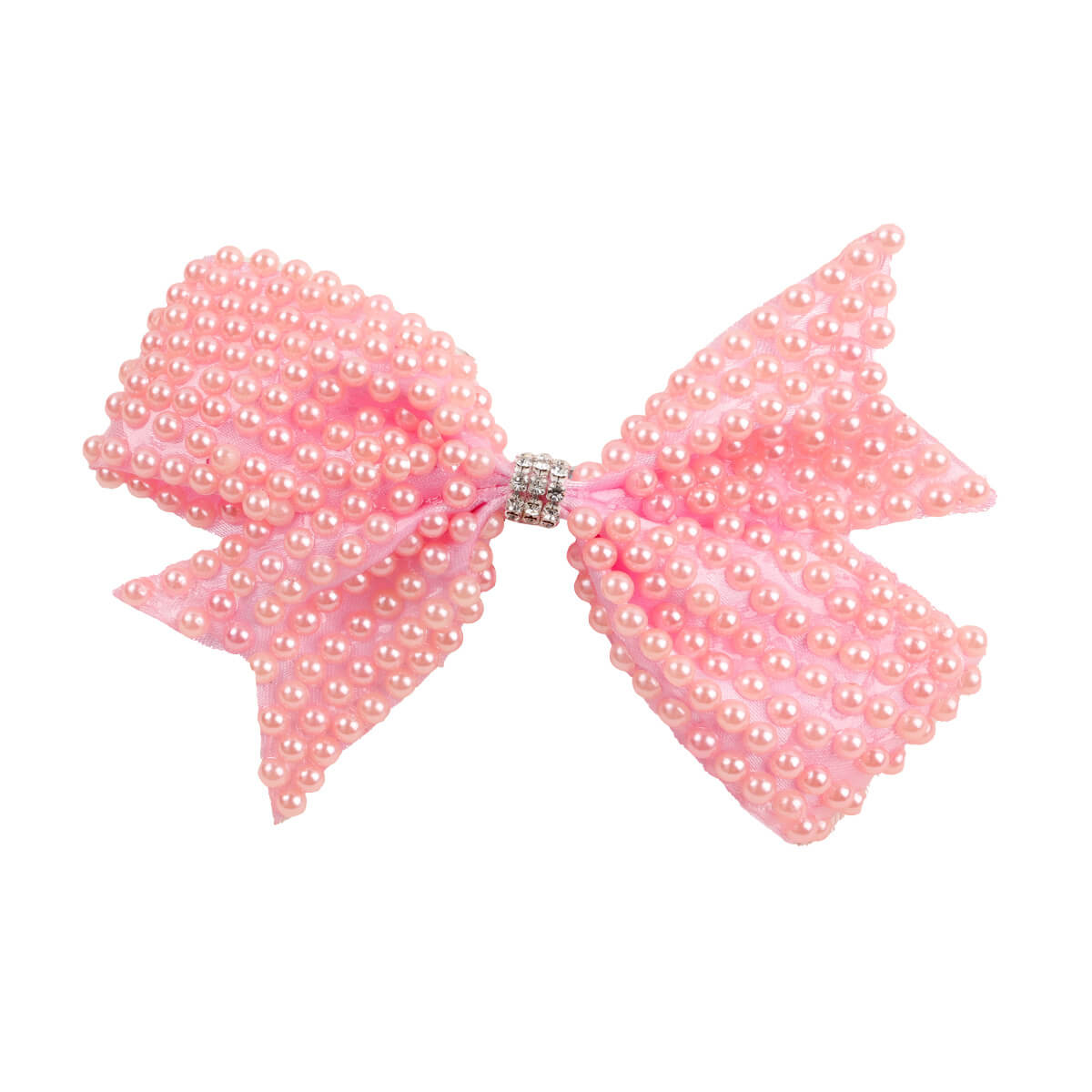 Pink Pearl Rhinestone Hair Bows